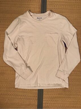 Madewell Cream Long Sleeve Pocket Tee